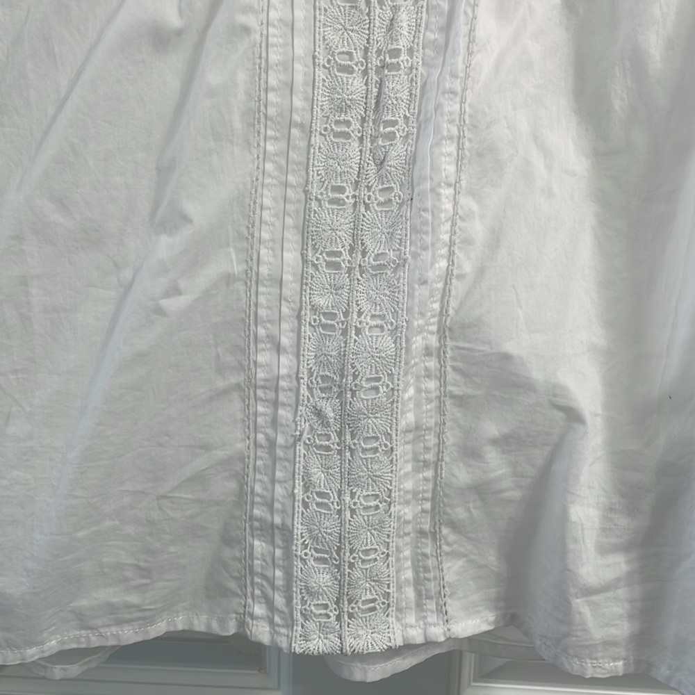 Gap - White Cotton shirt with lace detailing - Small Tall - Picture 8 of 13